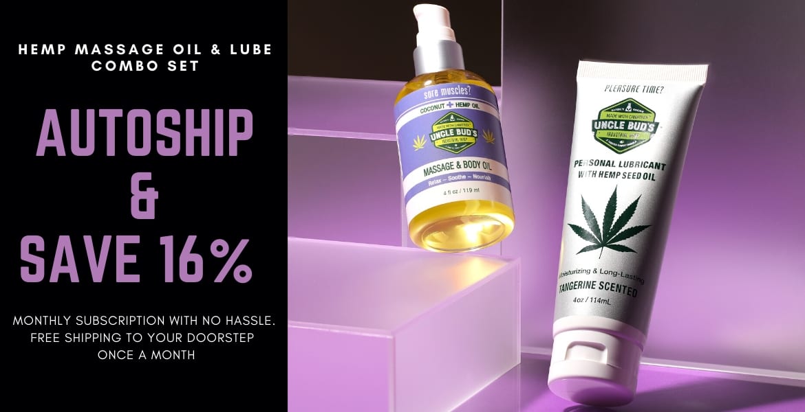 Better Sex Box Hemp Massage Oil Lube Uncle Buds Hemp